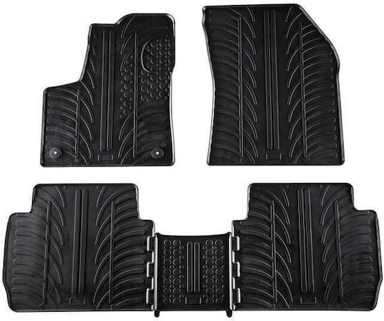 Lampa Set of Front and Rear Mats 4pcs Tray Type for Peugeot 5008 2017 Black