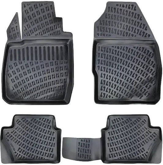 Rizline Set of Front and Rear Mats 4pcs Tray Type for Ford Fiesta Black