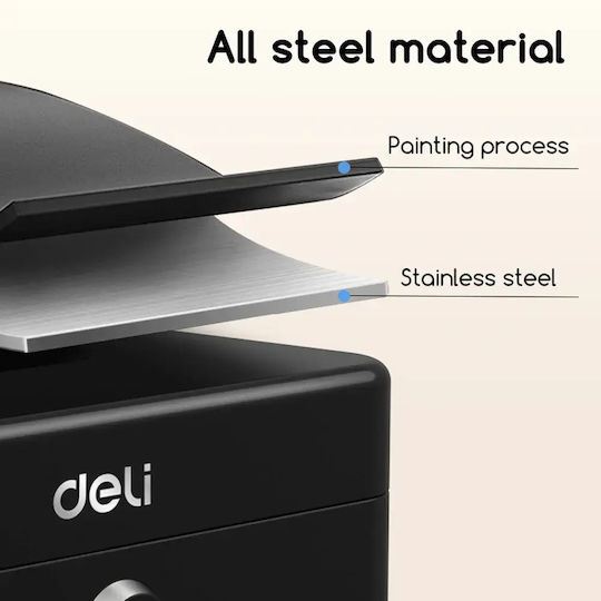 Deli Cash Box with Lock ET500 Black