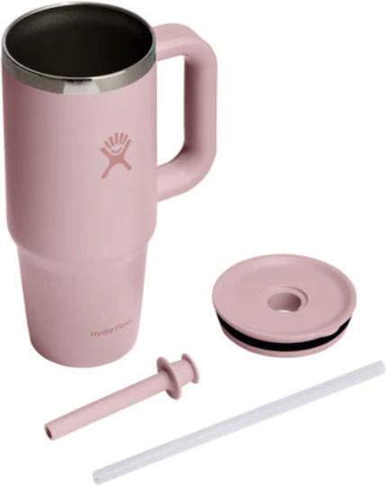 Hydro Flask Handled Tumbler Θερμός 710ml ΘΕΡΜΟΣ ALL AROUND TRAVEL TUMBLER TRILLIUM με Καλαμάκι και Λαβή