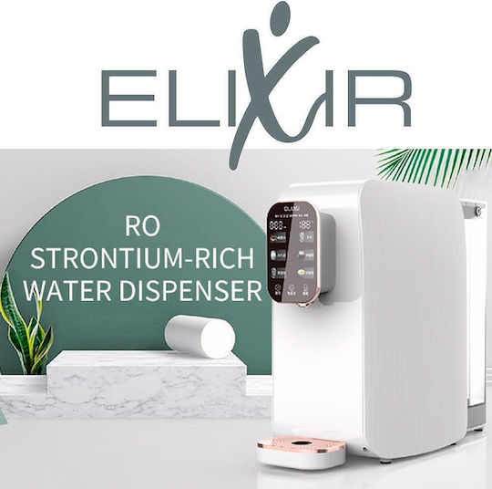 Диспенсър Пречистващ Затоплящ Вода Обратна Осмоза Минерализиране Elixir Бял