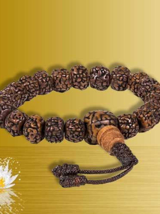 Brățară Handmade Mala 21 Mărgele Sfinte Rudraksha Lemn