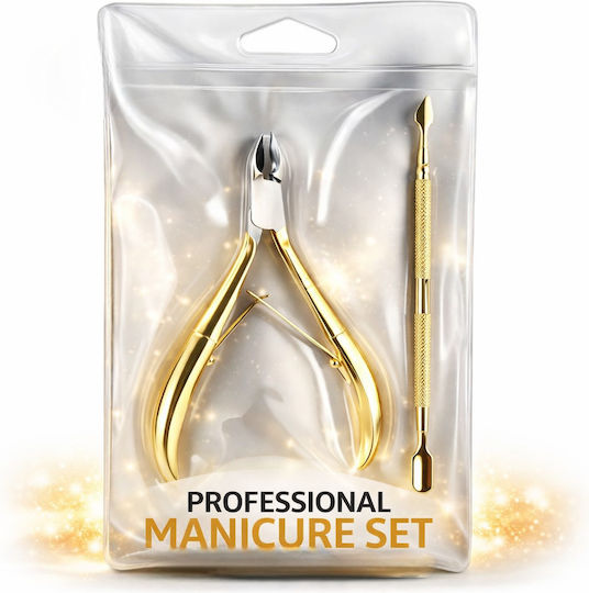 Roza Set Cuticle Nipper & Pusher Gold Case – Professional Manicure Tools