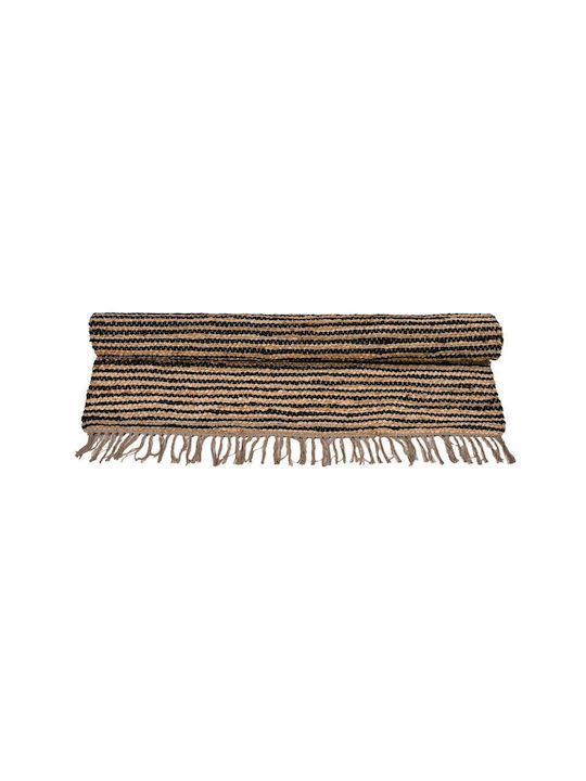 Fylliana Rectangular Jute Rug Black-Brown 60x120cm