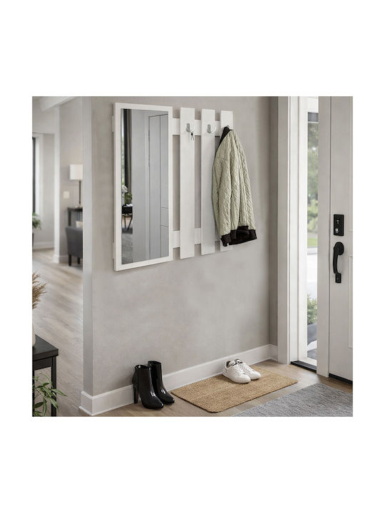 Megapap Wall Hanger Folin Wooden White 90x4cm