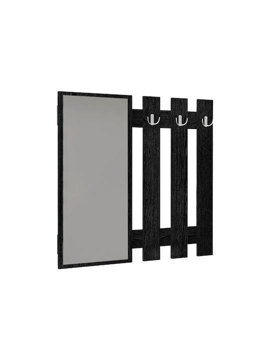Megapap Κρεμάστρα Τοίχου Folin Ξύλινη Μαύρη 90x4cm