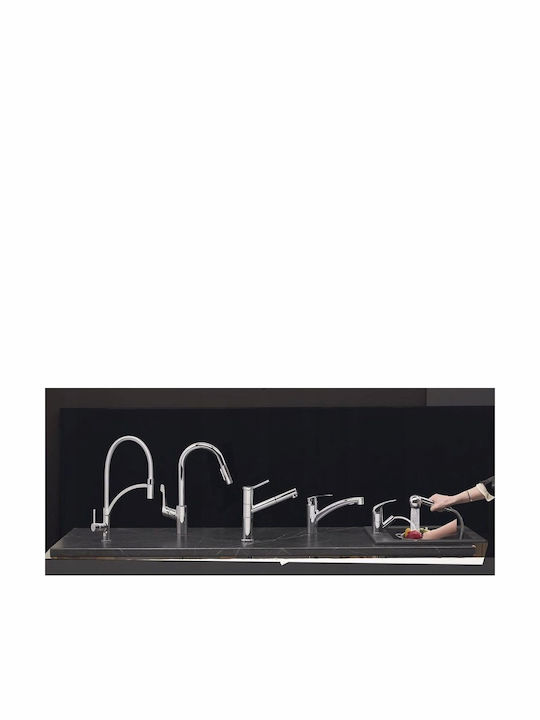 Hansgrohe Μπαταρία Κουζίνας Πάγκου με Ντουζ Ασημί