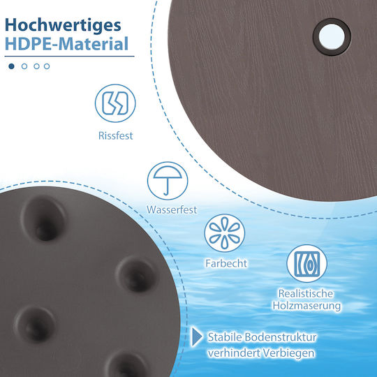 Costway Collapsible Wooden Brown Umbrella Stand 10.5x50x50cm