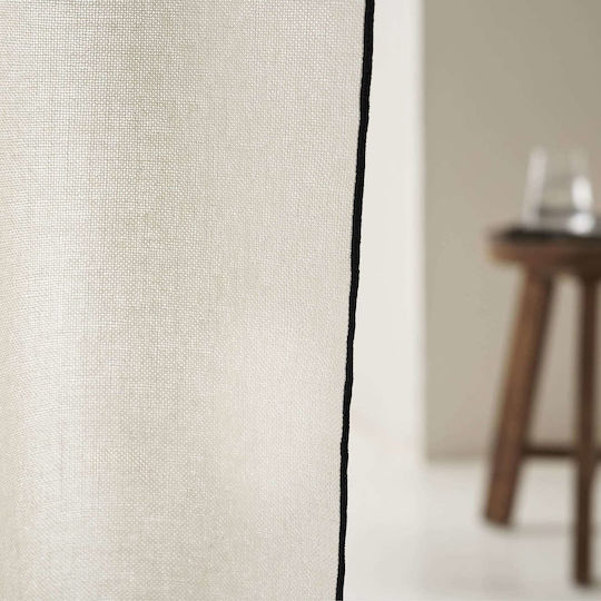 Gofis Home Κουρτίνα με Τρέσα Μαύρη 140x280εκ.