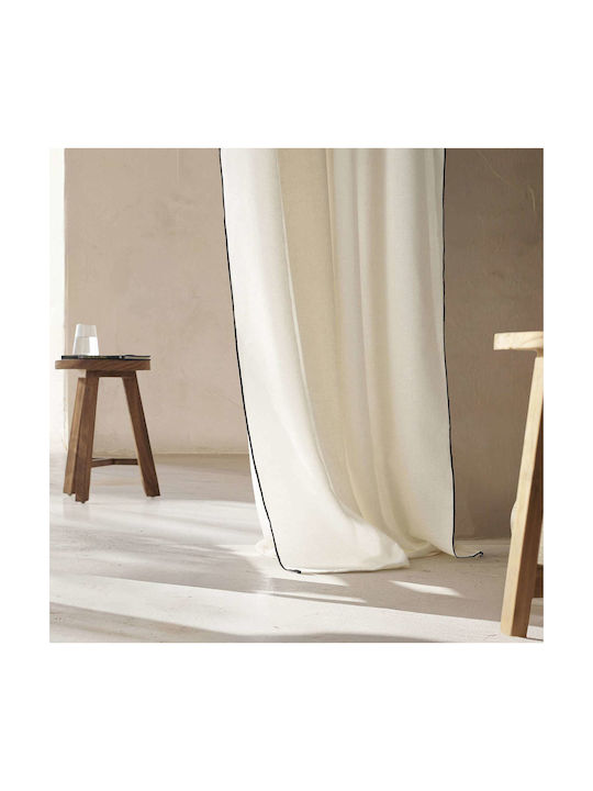 Gofis Home Κουρτίνα με Τρέσα Μαύρη 140x280εκ.