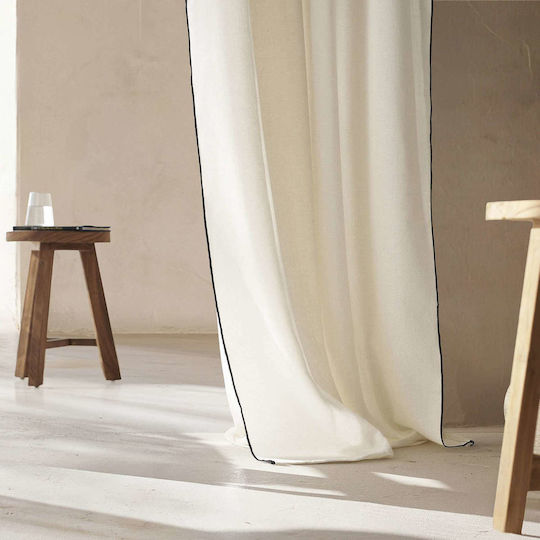 Gofis Home Κουρτίνα με Τρέσα Μαύρη 140x280εκ.