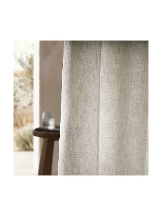 Gofis Home Curtain with Pencil Pleat Combe Ecru 295x350cm