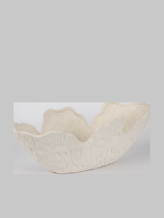 Dekoratives Schale aus Porzellan Weiß 34,5x13x2cm Dekoratives Schale aus Porzellan Weiß 34,5x13x2cm