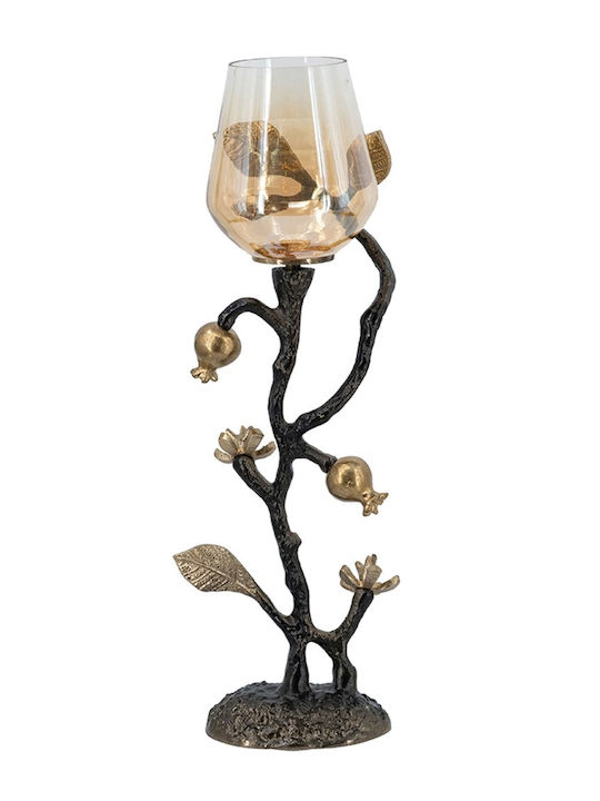 Artekko Metal Candle Holder in Gold Color 13x43.2x13cm