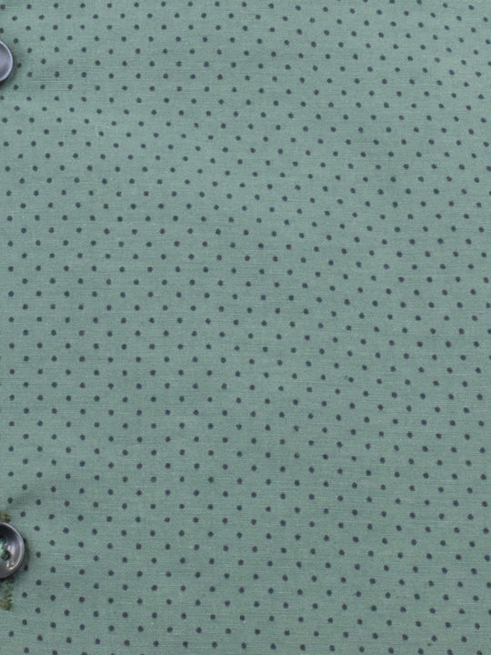 Langärmeliges Herrenhemd in Breite Linie Polka Dot Grün