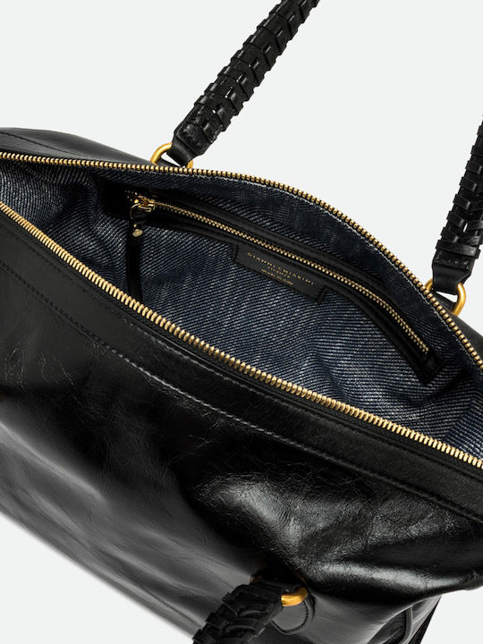 Leather Women's Shoulder Bag Black