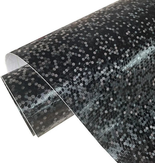 Premium Decorative Car Film Honeycomb Black 3d Hexagonal Pattern Self-adhesive Uv Resistant Size 150 X 100cm
