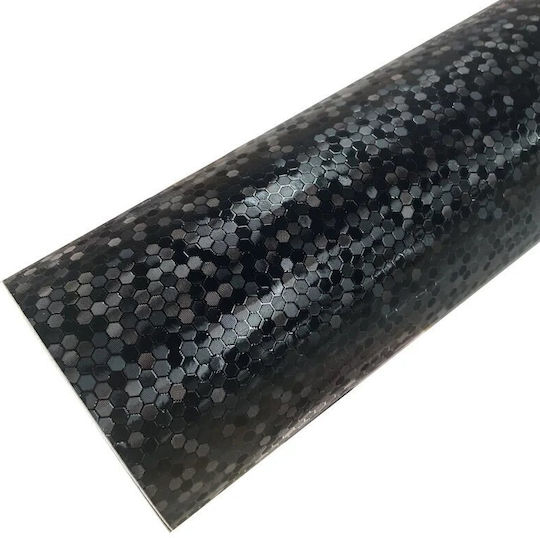 Premium Decorative Car Film Honeycomb Black 3d Hexagonal Pattern Self-adhesive Uv Resistant Size 150 X 100cm