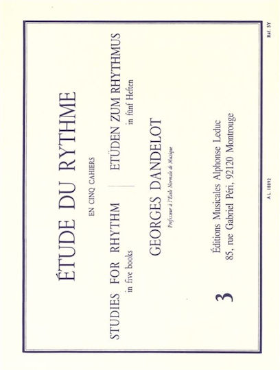 Etude Du Rythme Volume 3 Broché – Livre De Musique 9 Novembre 2005