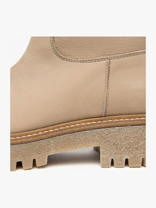 Leder Damen Stiefeletten Ankle Boots Grau