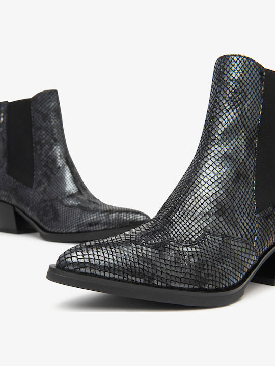 Leather Women's Chelsea Ankle Boots Silver