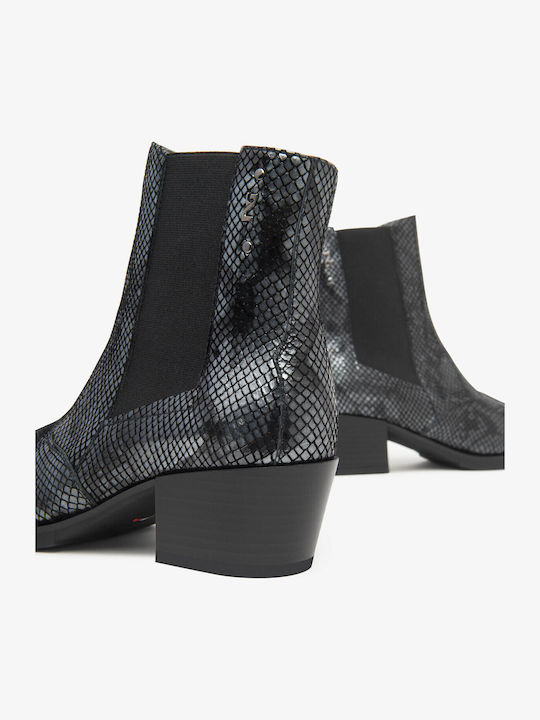 Leather Women's Chelsea Ankle Boots Silver