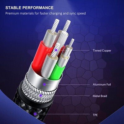Cabletime Braided USB 2.0 to micro USB Cable Κόκκινο 1m CT-C165-P05-R1 1τμχ