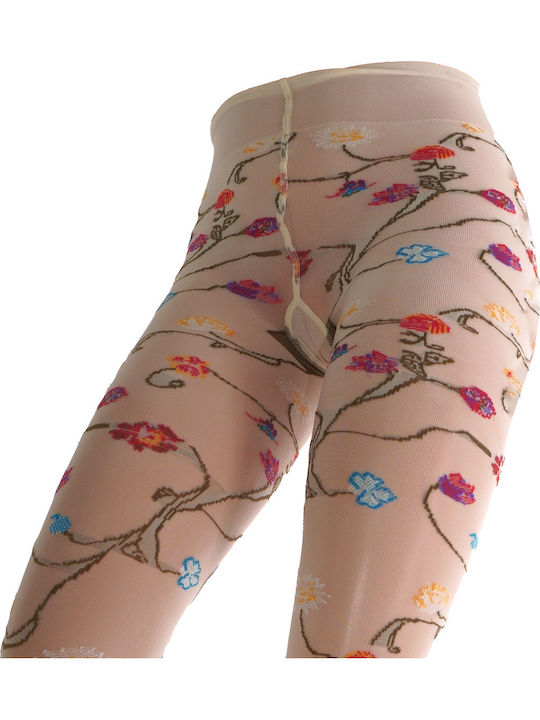Damenstrumpfhosen 80 Den Mehrfarbig Blumen