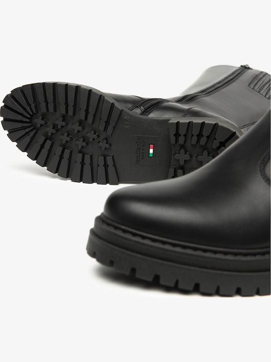 Leder Damen Mokassins in Schwarz Farbe