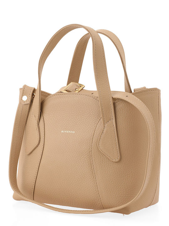 Beige Leather Women's Handbag