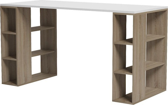 Schreibtisch Colmar Holz Sonoma-Weiß 140x60x75cm