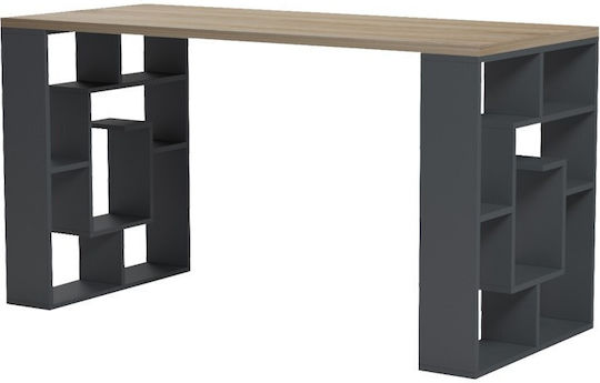 Birou Labirent Din Lemn Antracit - Sonoma 140x60x75cm
