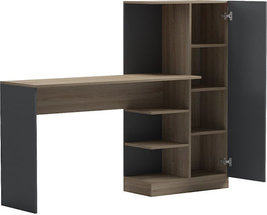 Γραφείο Ofisio με Βιβλιοθήκη 152.3x40x120εκ. Sonoma-ανθρακί