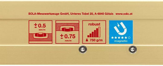 Sola 01823401 Aluminum Magnetic Spirit Level 120cm