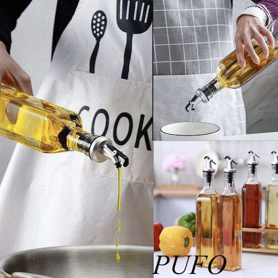 Pufo Öl- und Essigspender-Set aus Glas mit Fluss 400ml