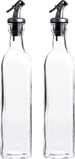 Pufo Öl- und Essigspender-Set aus Glas mit Fluss 400ml