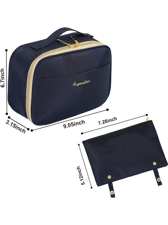 Roza Νεσεσέρ Καλλυντικών Ταξιδιού 23x17x8cm – Organizer Καλλυντικών Θήκες & Φερμουάρ Σκούρο Μπλε