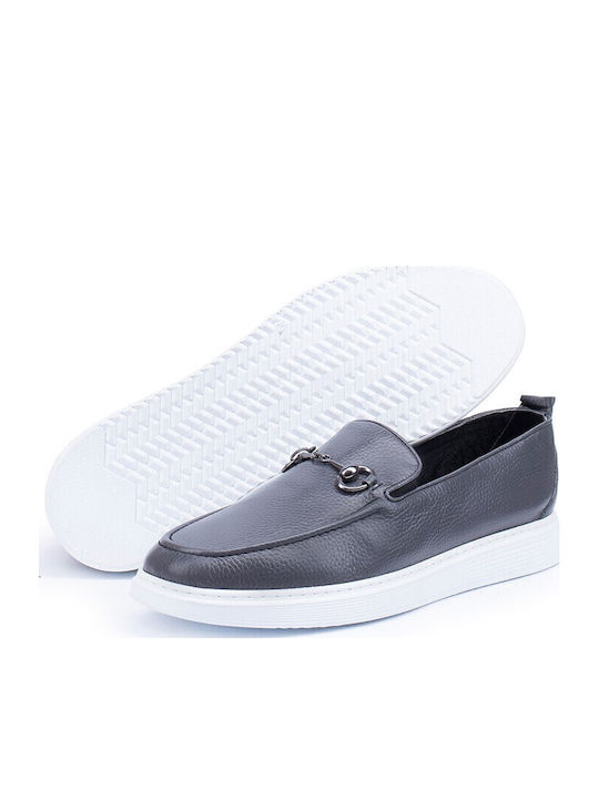 Leder Herren Mokassins in Grau Farbe