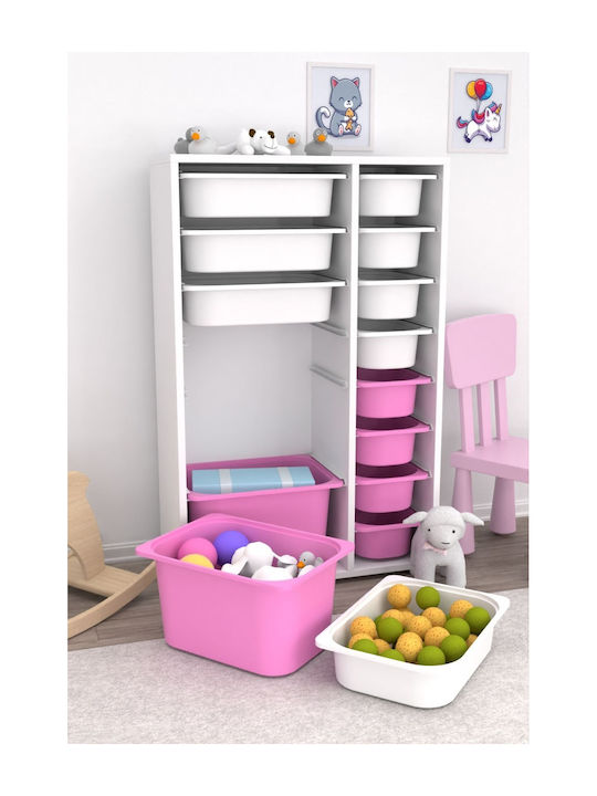 Comodă Pentru Copii Alb Roz 69.5x30x109cm
