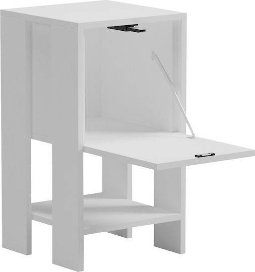 Bedside Table Reppo Wooden White 30x30x55cm