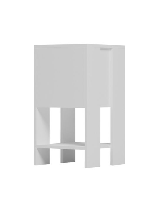 Κομοδίνο Reppo Ξύλινο Λευκό 30x30x55cm