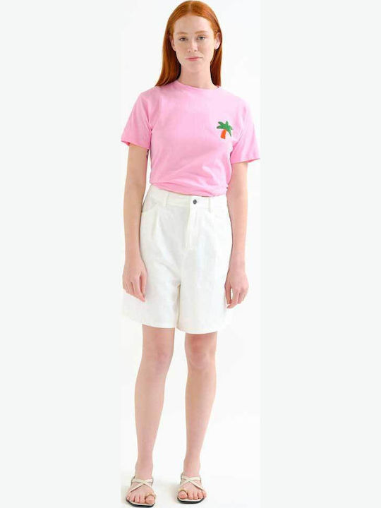Γυναικείο T-shirt Floral Ροζ
