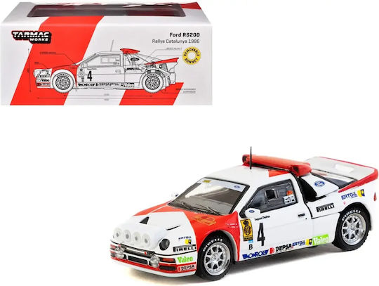 Model Mașină Ford Rs200 #4 Antonio Zanini Josep Autet Raliul Cataloniei 1986 Scara 1:64 Tarmac Works