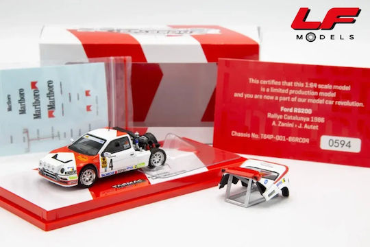 Model Mașină Ford Rs200 #4 Antonio Zanini Josep Autet Raliul Cataloniei 1986 Scara 1:64 Tarmac Works