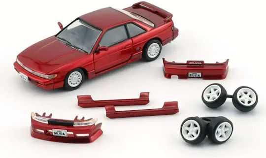 Model Mașină Nissan Silvia S13 Metalic Roșu Scara 1:64