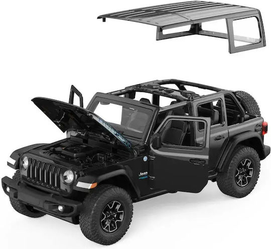 Jeep Wrangler Rubicon 4xe Черен Метален Автомобил 1:24 Мащаб