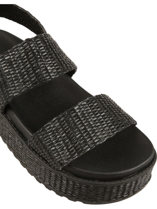 Women's Black Flat Sandals