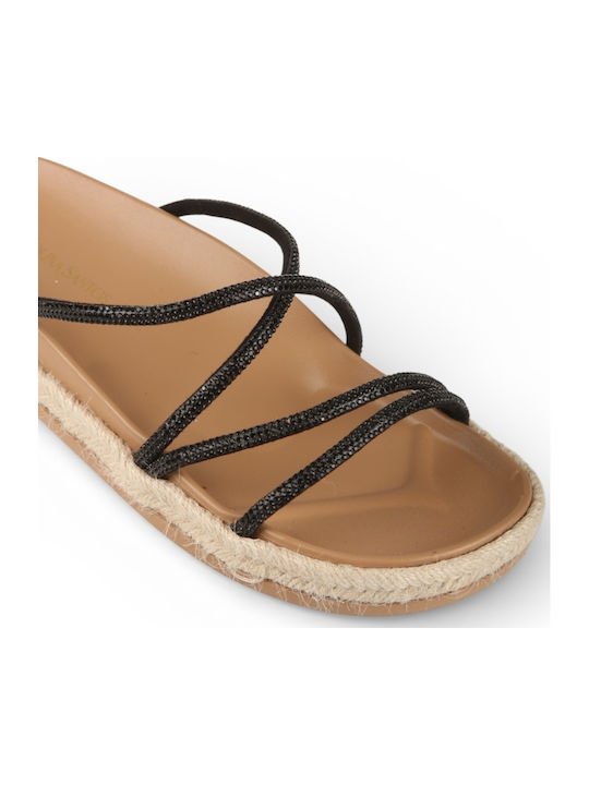 Women's Black Flat Sandals