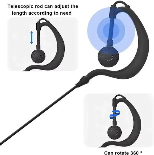 Professional Handsfree Long Spiral Earpiece Ptt Lapel 2 Pin Two-Way Radios Transceivers Baofeng-original 4pcs Tc-405