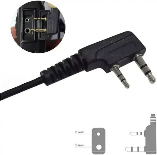 Professional Long Spiral Handsfree Micro Earpiece Ptt Lapel 2 Pin Two-Way Radios Baofeng-original Tc-403